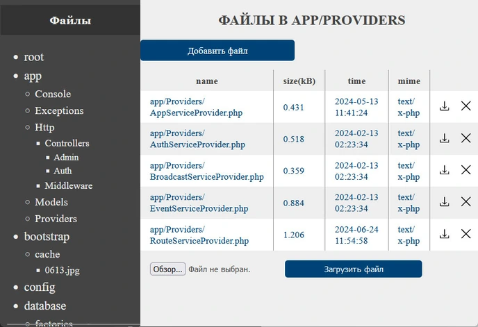 Структура папок и файлы